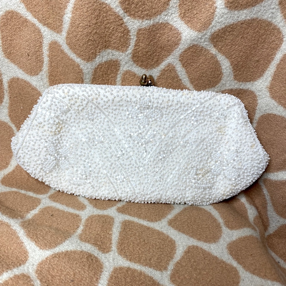 Vintage Ivory Beaded Clutch